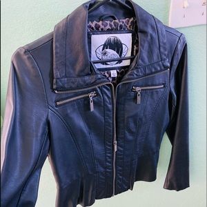 Leather black jacket size small